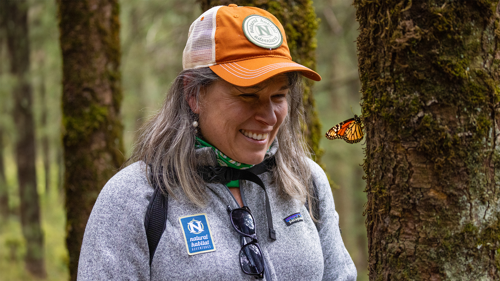 Natural Habitat Adventures guest observes monarch butterfly migration in Mexico sustainable tourism women in travel women empowered women in the wild adventures